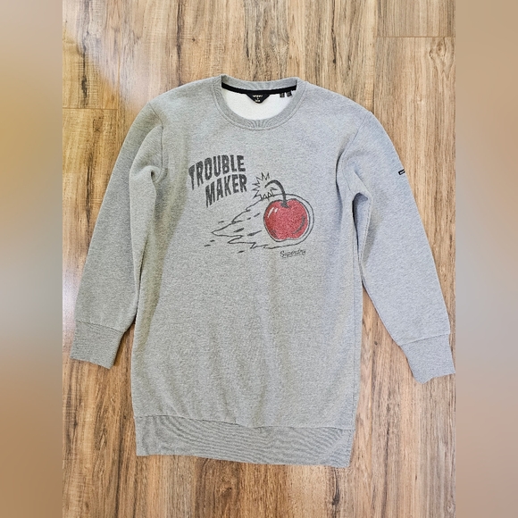 Superdry Vintage Crossing Lines Sweatshirt Dress, size US 8 - Picture 2 of 9